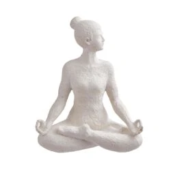 Deko Statue Höhe 24cm LOTUS In Weiß