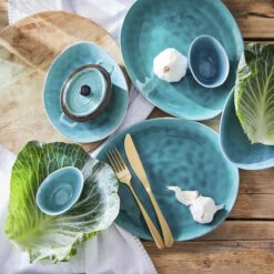 Einrichtungsgeschäft -Einrichtungsgeschäft butlers geschirr set zum dinner 12 tlg de la roya in blau 1