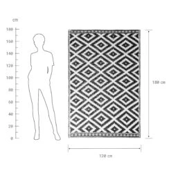 In- & Outdoor-Teppich Ethno Rauten L 180 X B 118cm COLOUR CLASH In Schwarz-Weiß -Einrichtungsgeschäft butlers in and outdoor teppich ethno rauten l 180 x b 118cm colour clash in schwarz weiss 3