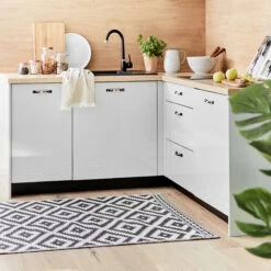 In- & Outdoor-Teppich Ethno Rauten L 180 X B 118cm COLOUR CLASH In Schwarz-Weiß -Einrichtungsgeschäft butlers in and outdoor teppich ethno rauten l 180 x b 118cm colour clash in schwarz weiss 6