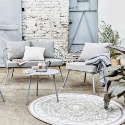 Einrichtungsgeschäft -Einrichtungsgeschäft butlers in and outdoor teppich flora o118cm colour clash in natur weiss 1