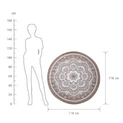 In- & Outdoor-Teppich Flora Ø118cm COLOUR CLASH In Natur-Weiß -Einrichtungsgeschäft butlers in and outdoor teppich flora o118cm colour clash in natur weiss 3