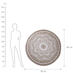 In- & Outdoor-Teppich Flora Ø150cm COLOUR CLASH In Natur-Weiß -Einrichtungsgeschäft butlers in and outdoor teppich flora o150cm colour clash in natur weiss 3