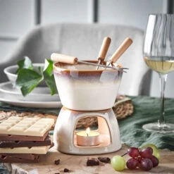 Mini-Fondue Mit 2 Gabeln AU CHOCOLAT In Beige -Einrichtungsgeschäft butlers mini fondue mit 2 gabeln au chocolat in beige 6