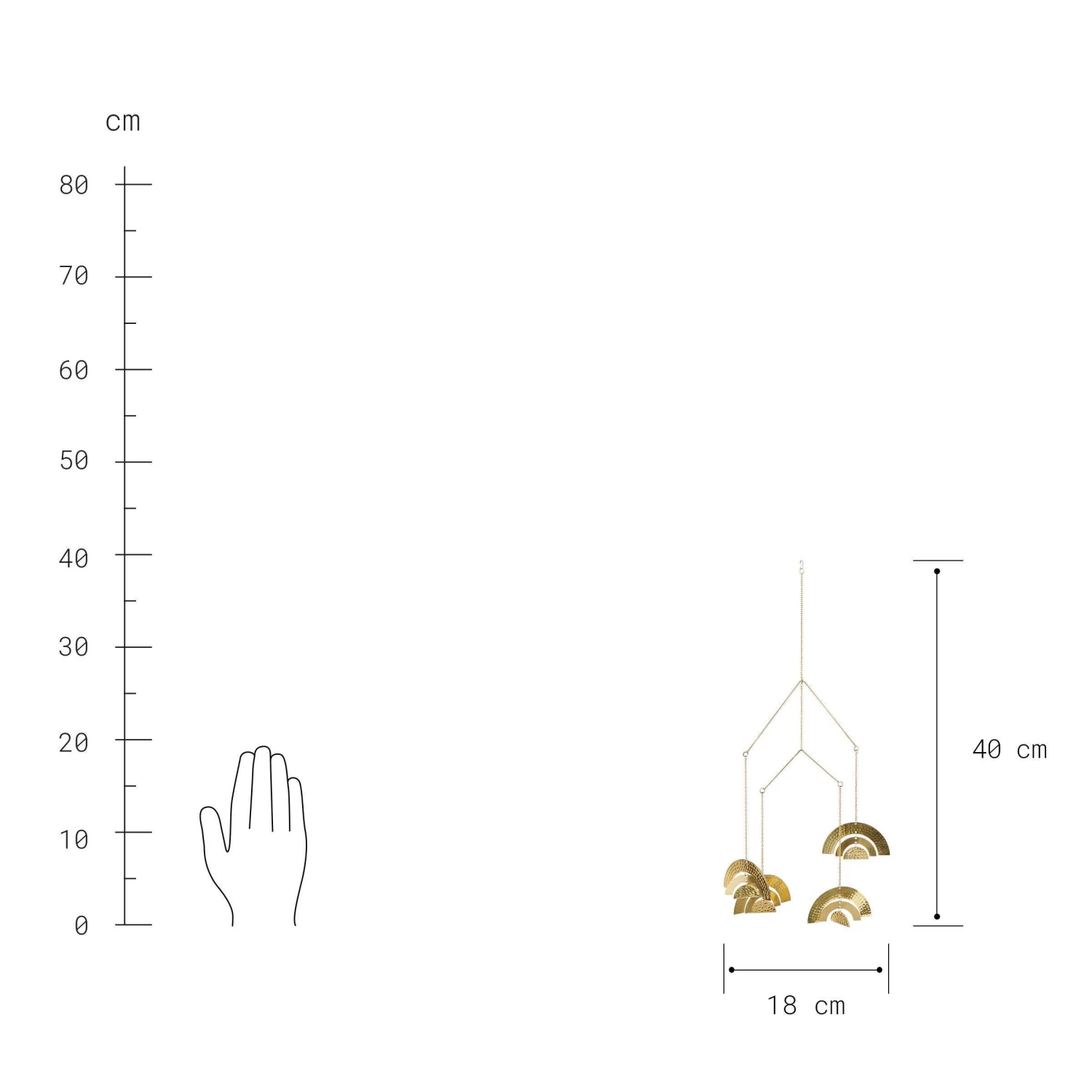 Mobile Höhe 40cm OVER THE RAINBOW In Gold 3 Mobile Höhe 40cm OVER THE RAINBOW In Gold – Bild 3