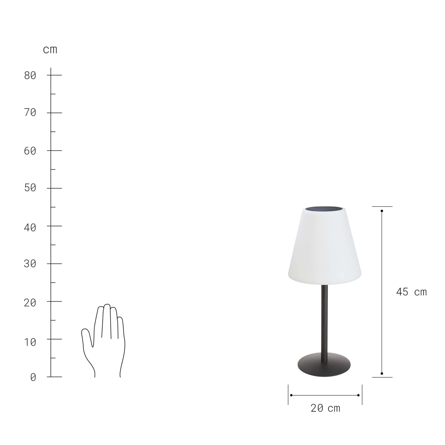 Outdoor Solar-Tischleuchte Mit Farbwechsel LIGHT UP In Schwarz-Weiß 5 Outdoor Solar-Tischleuchte Mit Farbwechsel LIGHT UP In Schwarz-Weiß – Bild 5