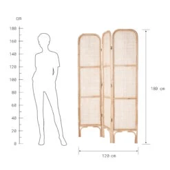 Paravent Aus Rattan L 120 X H 180cm BOHO LOUNGE In Natur -Einrichtungsgeschäft butlers paravent aus rattan l 120 x h 180cm boho lounge in natur 2