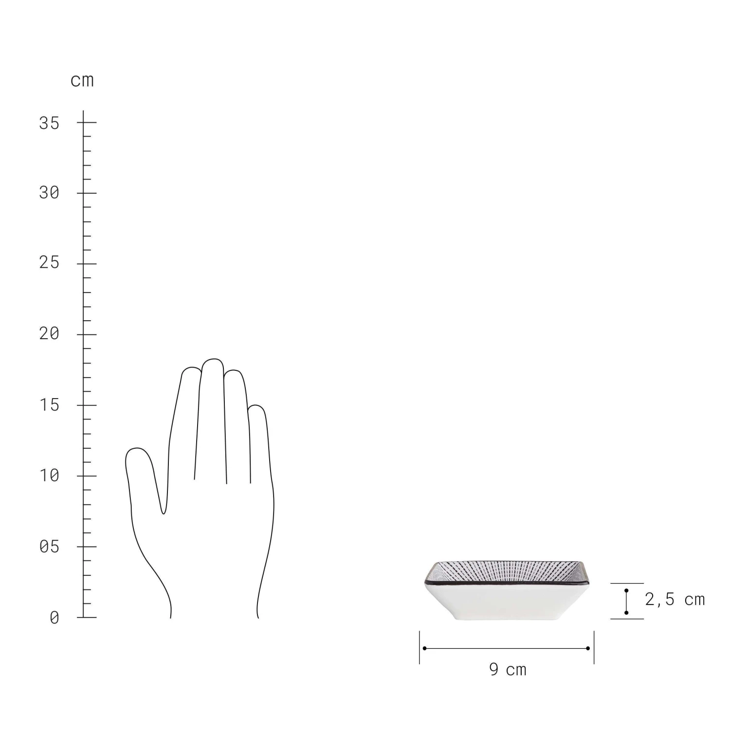 Schale Eckig 50ml DIM SUM In Schwarz-Weiß 4 Schale Eckig 50ml DIM SUM In Schwarz-Weiß – Bild 4