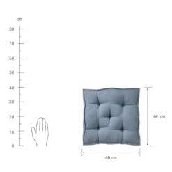 Sitzkissen L 40 X B 40cm SOLID In Blau -Einrichtungsgeschäft butlers sitzkissen l 40 x b 40cm solid in blau 3