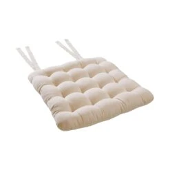 Stuhlkissen Mit Bändchen L 35 X B 37cm SOLID In Creme -Einrichtungsgeschäft butlers stuhlkissen mit bandchen l 35 x b 37cm solid in creme 3