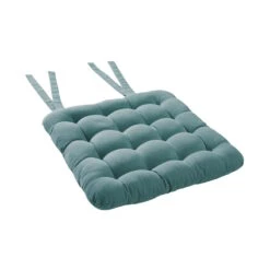 Stuhlkissen Mit Bändchen L 35 X B 37cm SOLID In Türkis -Einrichtungsgeschäft butlers stuhlkissen mit bandchen l 35 x b 37cm solid in turkis 2