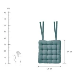 Stuhlkissen Mit Bändchen L 35 X B 37cm SOLID In Türkis -Einrichtungsgeschäft butlers stuhlkissen mit bandchen l 35 x b 37cm solid in turkis 3