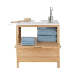 Waschbeckenunterschrank Mit Schublade WHITE SANDS In Natur-Weiß -Einrichtungsgeschäft butlers waschbeckenunterschrank mit schublade white sands in natur weiss 2