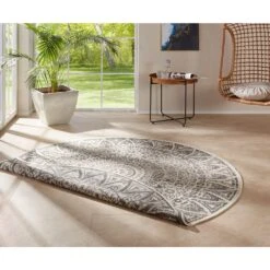 In- Und Outdoor Wendeteppich Rund Lilja Grau -Einrichtungsgeschäft freundin home collection in und outdoor wendeteppich rund lilja grau 1