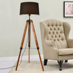 Stehleuchte Lagos In Braun (H)144cm (L)45cm (B)40cm -Einrichtungsgeschäft lux pro stehleuchte lagos in braun h 144cm l 45cm b 40cm 3